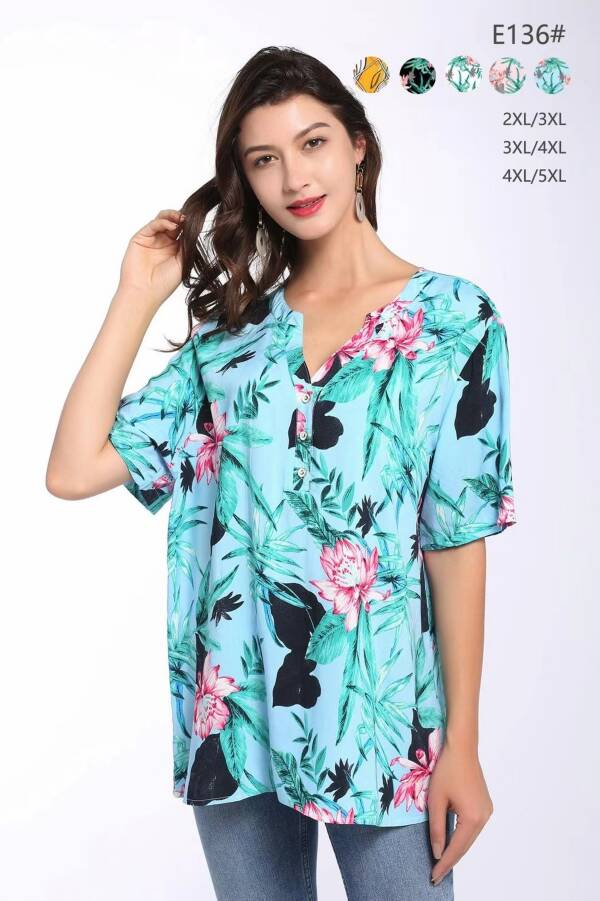 Bluzki damskie Roz 2XL-5XL, Mix kolor Paczka 12 szt